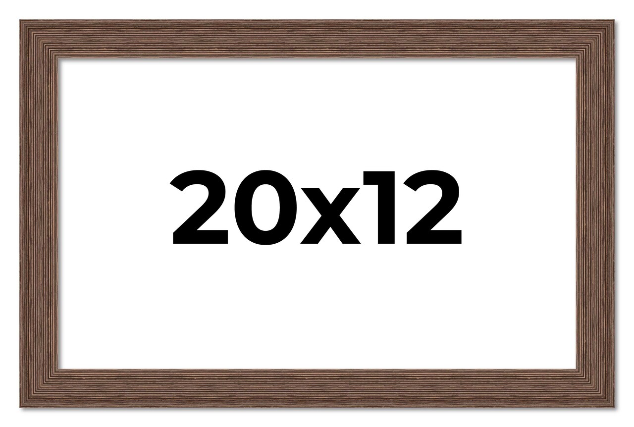 20x12 Wide Barnwood Picture Frame with UV-Resistant Acrylic & Acid Free Backing, Available in 6 Paint Finishes - Grey, Brown, White, and Black